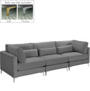 Julia Grey Velvet Modular Sofa (3 Boxes) - Town Of Bargains Furniture - NY