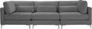 Julia Grey Velvet Modular Sofa (3 Boxes) - Town Of Bargains Furniture - NY