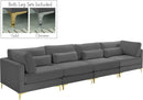 Julia Grey Velvet Modular Sofa (4 Boxes) - Town Of Bargains Furniture - NY