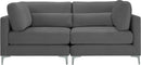 Julia Grey Velvet Modular Sofa - Town Of Bargains Furniture - NY