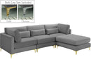 Julia Grey Velvet Modular Sectional (4 Boxes) - Town Of Bargains Furniture - NY