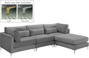 Julia Grey Velvet Modular Sectional (4 Boxes) - Town Of Bargains Furniture - NY