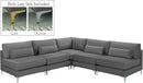 Julia Grey Velvet Modular Sectional (5 Boxes) - Town Of Bargains Furniture - NY