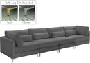 Julia Grey Velvet Modular Sofa (4 Boxes) - Town Of Bargains Furniture - NY