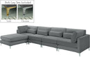 Julia Grey Velvet Modular Sectional (5 Boxes) - Town Of Bargains Furniture - NY