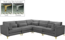 Julia Grey Velvet Modular Sectional (5 Boxes) - Town Of Bargains Furniture - NY