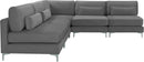 Julia Grey Velvet Modular Sectional (5 Boxes) - Town Of Bargains Furniture - NY