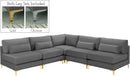 Julia Grey Velvet Modular Sectional (5 Boxes) - Town Of Bargains Furniture - NY