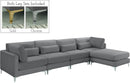 Julia Grey Velvet Modular Sectional (5 Boxes) - Town Of Bargains Furniture - NY