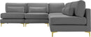 Julia Grey Velvet Modular Sectional (5 Boxes) - Town Of Bargains Furniture - NY