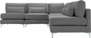 Julia Grey Velvet Modular Sectional (5 Boxes) - Town Of Bargains Furniture - NY