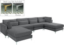 Julia Grey Velvet Modular Sectional (6 Boxes) - Town Of Bargains Furniture - NY