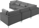 Julia Grey Velvet Modular Sectional (5 Boxes) - Town Of Bargains Furniture - NY