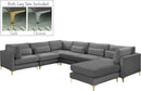 Julia Grey Velvet Modular Sectional (7 Boxes) - Town Of Bargains Furniture - NY
