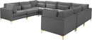 Julia Grey Velvet Modular Sectional (8 Boxes) - Town Of Bargains Furniture - NY