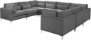 Julia Grey Velvet Modular Sectional (8 Boxes) - Town Of Bargains Furniture - NY