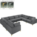 Julia Grey Velvet Modular Sectional (8 Boxes) - Town Of Bargains Furniture - NY