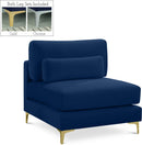 Julia Navy Velvet Modular Armless Chair