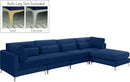 Julia Navy Velvet Modular Sectional (5 Boxes) - Town Of Bargains Furniture - NY