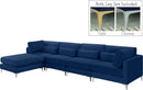 Julia Navy Velvet Modular Sectional (5 Boxes) - Town Of Bargains Furniture - NY
