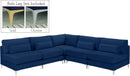 Julia Navy Velvet Modular Sectional (5 Boxes) - Town Of Bargains Furniture - NY