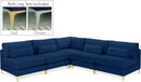 Julia Navy Velvet Modular Sectional (5 Boxes) - Town Of Bargains Furniture - NY