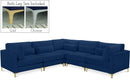Julia Navy Velvet Modular Sectional (5 Boxes) - Town Of Bargains Furniture - NY