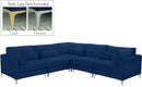 Julia Navy Velvet Modular Sectional (5 Boxes) - Town Of Bargains Furniture - NY