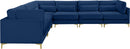 Julia Navy Velvet Modular Sectional (6 Boxes) - Town Of Bargains Furniture - NY