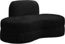 Mitzy Black Velvet Loveseat - Town Of Bargains Furniture - NY