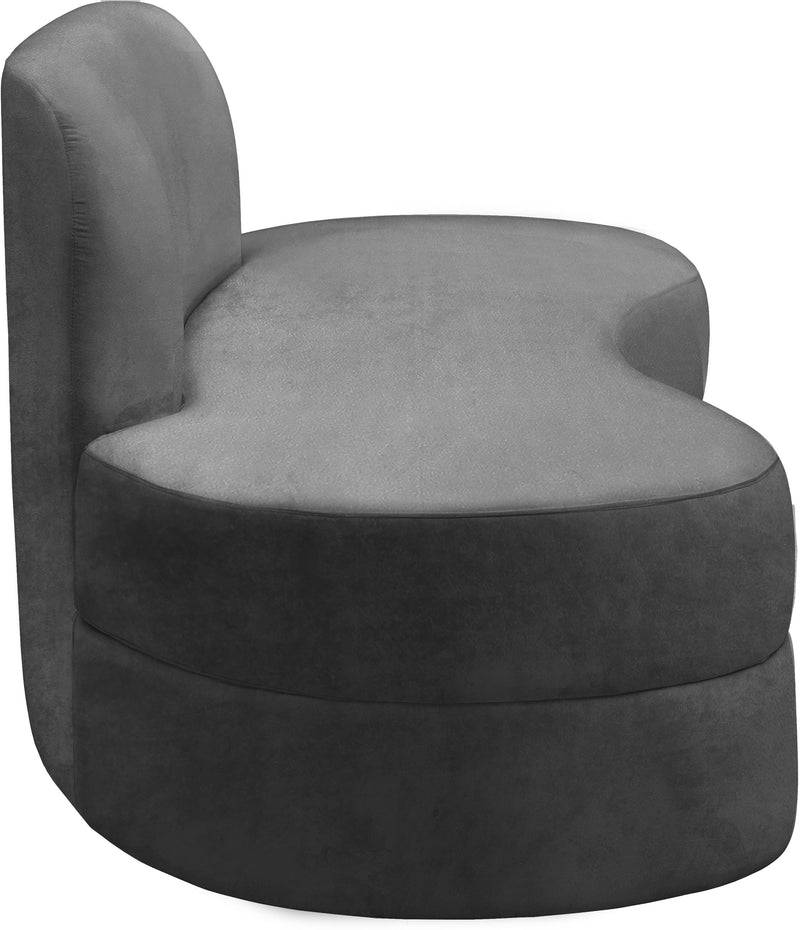Mitzy Grey Velvet Sofa