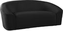 Riley Black Velvet Loveseat - Town Of Bargains Furniture - NY