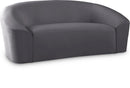 Riley Grey Velvet Loveseat - Town Of Bargains Furniture - NY
