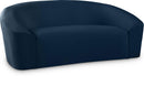 Riley Navy Velvet Loveseat - Town Of Bargains Furniture - NY