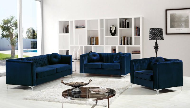 Isabelle Navy Velvet Sofa - Town Of Bargains Furniture - NY