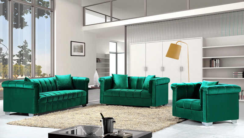 Kayla Green Velvet Sofa - Town Of Bargains Furniture - NY