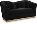 Arabella Black Velvet Loveseat - Town Of Bargains Furniture - NY