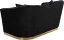 Arabella Black Velvet Loveseat - Town Of Bargains Furniture - NY