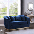 Arabella Navy Velvet Loveseat - Town Of Bargains Furniture - NY