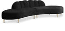 Divine Black Velvet 2pc. Sectional - Town Of Bargains Furniture - NY