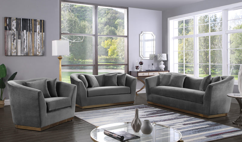 Arabella Grey Velvet Sofa