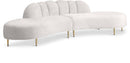 Divine Cream Velvet 2pc. Sectional - Town Of Bargains Furniture - NY