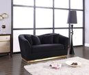 Arabella Black Velvet Loveseat - Town Of Bargains Furniture - NY