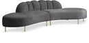 Divine Grey Velvet 2pc. Sectional - Town Of Bargains Furniture - NY