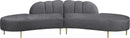 Divine Grey Velvet 2pc. Sectional - Town Of Bargains Furniture - NY