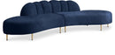 Divine Navy Velvet 2pc. Sectional - Town Of Bargains Furniture - NY
