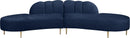 Divine Navy Velvet 2pc. Sectional - Town Of Bargains Furniture - NY