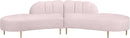 Divine Pink Velvet 2pc. Sectional - Town Of Bargains Furniture - NY