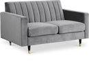 Lola Grey Velvet Loveseat - Town Of Bargains Furniture - NY