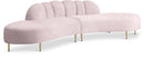 Divine Pink Velvet 2pc. Sectional - Town Of Bargains Furniture - NY
